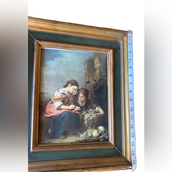 Beautiful Picture of Woman Picking Fruit and Counting Money. Framed. From Spain. - Picture 14 of 15